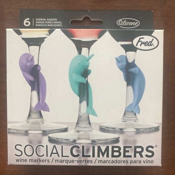 Fred Dining Social Climbers Narwhal Wine Markers Set Of 5 Poshmark
